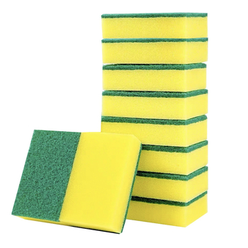 Dvostrano spužvasti čistač za posuđe, paket od 4 komada, kućno čišćenje (Materijal: spužva; Primjenljivo: posuđe; Funkcija: kućno čišćenje; Paket: 4 kom.)