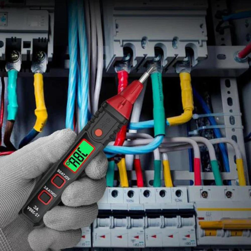 Habotest HT91CP/DP digitalni AC tester napona s digitalnim zaslonom, detekcija neutralnog/živog vodiča, test kontinuiteta, LED svjetlo