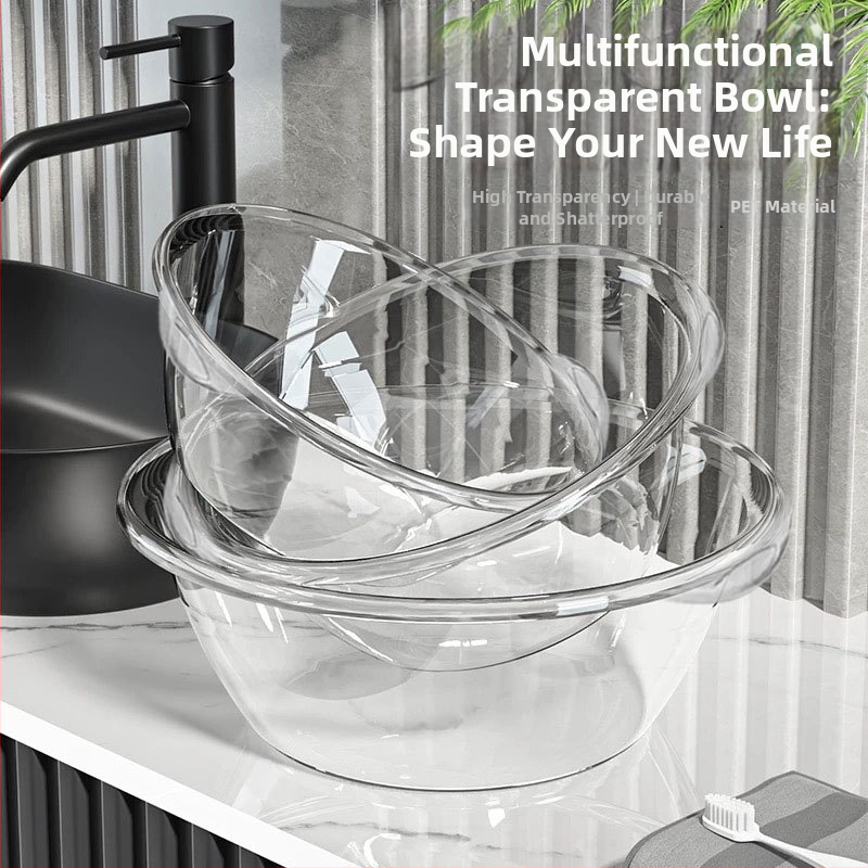 Balance Chaohui Priehľadná misa s dvojitými uchami – plastová misa na pranie, umývanie zeleniny a ovocia, pranie nô a tváre (400 g)