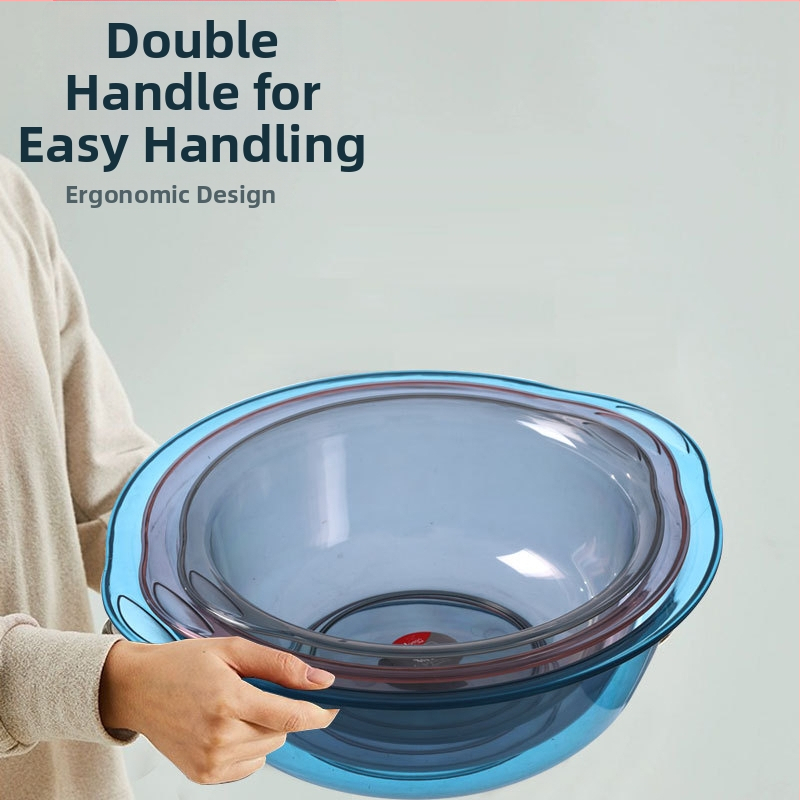 Balance Chaohui Priehľadná misa s dvojitými uchami – plastová misa na pranie, umývanie zeleniny a ovocia, pranie nô a tváre (400 g)