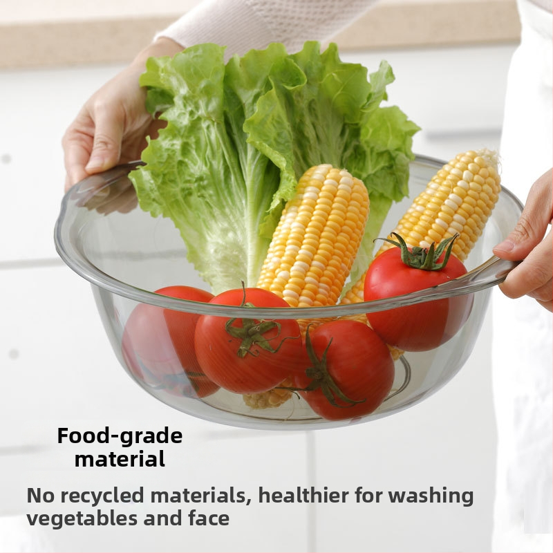 Balance Chaohui Priehľadná misa s dvojitými uchami – plastová misa na pranie, umývanie zeleniny a ovocia, pranie nô a tváre (400 g)