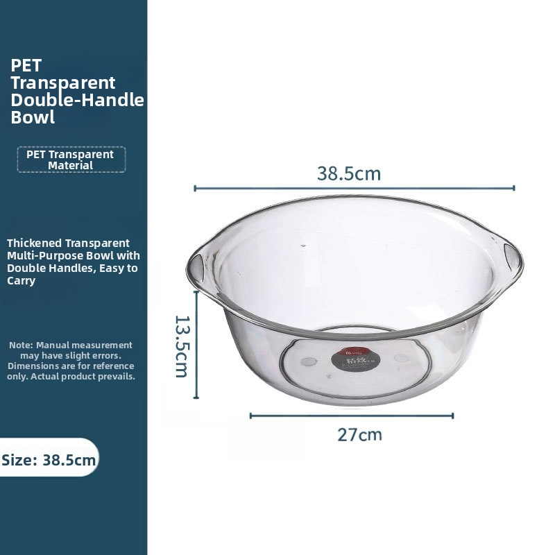 Balance Chaohui Priehľadná misa s dvojitými uchami – plastová misa na pranie, umývanie zeleniny a ovocia, pranie nô a tváre (400 g)