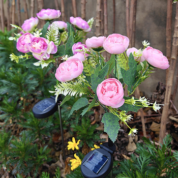 Vanjska solarna LED cvjetna lampa Me3056, nehrđajući čelik, IP65, 0.3W, 6–12 sati