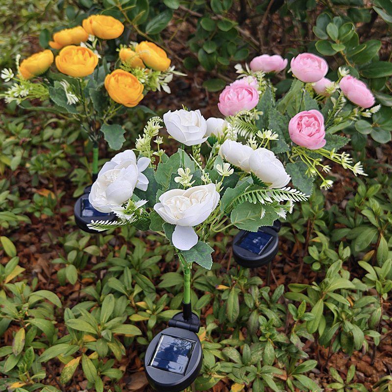 Vanjska solarna LED cvjetna lampa Me3056, nehrđajući čelik, IP65, 0.3W, 6–12 sati