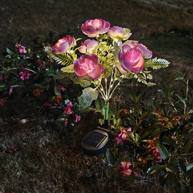 Vanjska solarna LED cvjetna lampa Me3056, nehrđajući čelik, IP65, 0.3W, 6–12 sati