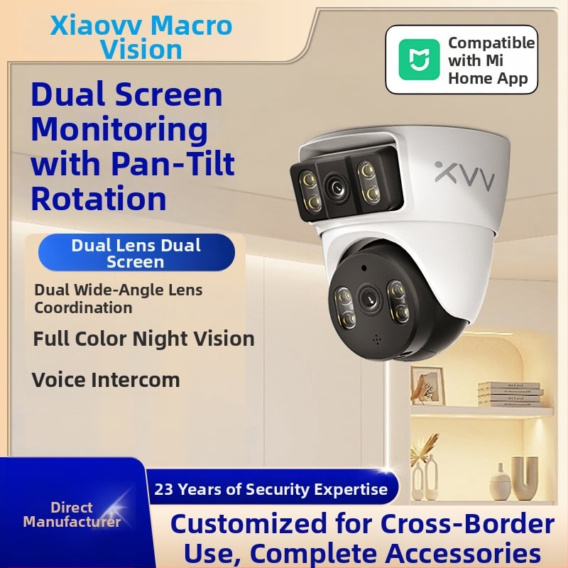 Xiaovv PTZ beltéri felügyeleti kamera – 355° vízszintes forgás, 90° függőleges forgás, mennyezeti felület, DC5V, ABS ház