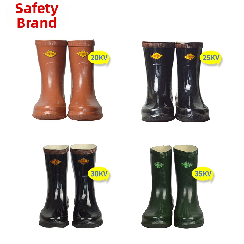 Izolované gumové topánky pre elektrikárov, značka Safety Card, stredne vysoký horný diel