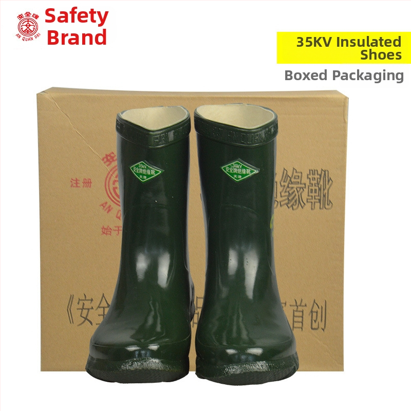 Izolované gumové topánky pre elektrikárov, značka Safety Card, stredne vysoký horný diel
