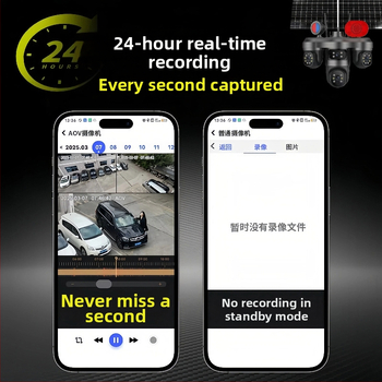 4-κάναλη ηλιακή κάμερα επιτήρησης με απομακρυσμένη προβολή μέσω smartphone, νυχτερινή όραση, εξωτερική υπερ-υψηλής ευκρίνειας (0.1 lux, SNR >60 dB, -30 έως 65°C, ABS μηχανικό πλαστικό)