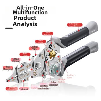 Elektrikár 28-v-1 viacúčelové kliešte: odstraňovanie izolácie, rezanie drôtov, krimpovanie, navíjanie a upínanie