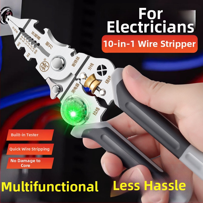 Elektrikár 28-v-1 viacúčelové kliešte: odstraňovanie izolácie, rezanie drôtov, krimpovanie, navíjanie a upínanie