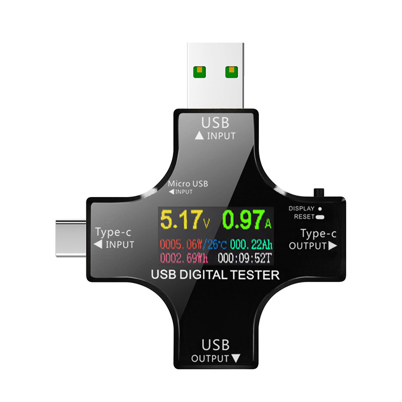 USB mjerač kapaciteta s Type-C i USB sučeljima, digitalni prikaz, 30V/8A mjerenje napona i struje