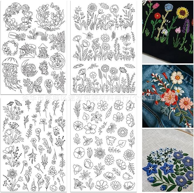 Hímző stabilizáló - öntapadós, vízoldható nemszőtt alapanyag, nordikus stílus, testreszabás elérhető