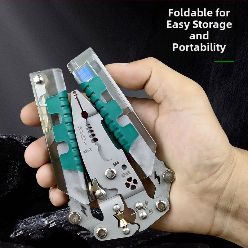 Hero skladací elektrický skrutkovač a kliešte na odizolovanie káblov, špičatý hrot, hmotnosť 220 g, skladacie elektrické testovacie kliešte