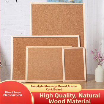 Korková doska na fotky – jednostranná visiaca tabuľa na správy, drevená, moderný minimalistický štýl