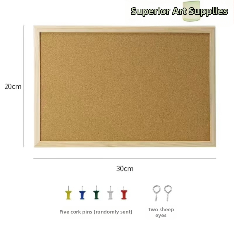 Korková doska na fotky – jednostranná visiaca tabuľa na správy, drevená, moderný minimalistický štýl