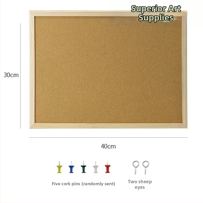 Korková doska na fotky – jednostranná visiaca tabuľa na správy, drevená, moderný minimalistický štýl