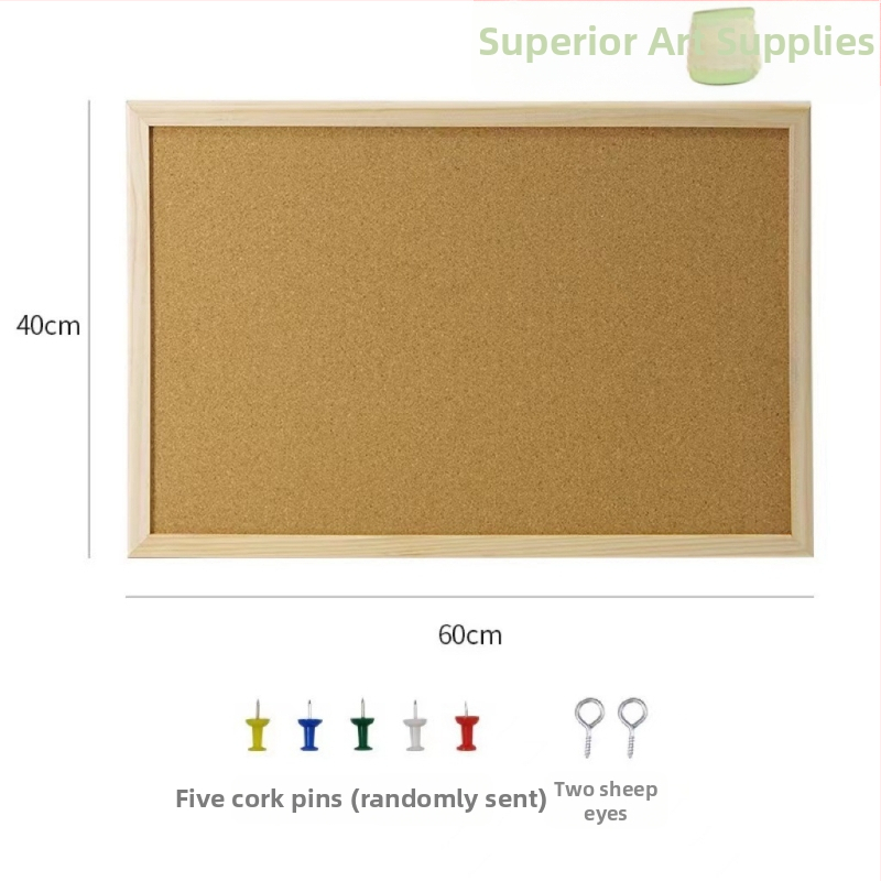 Korková doska na fotky – jednostranná visiaca tabuľa na správy, drevená, moderný minimalistický štýl