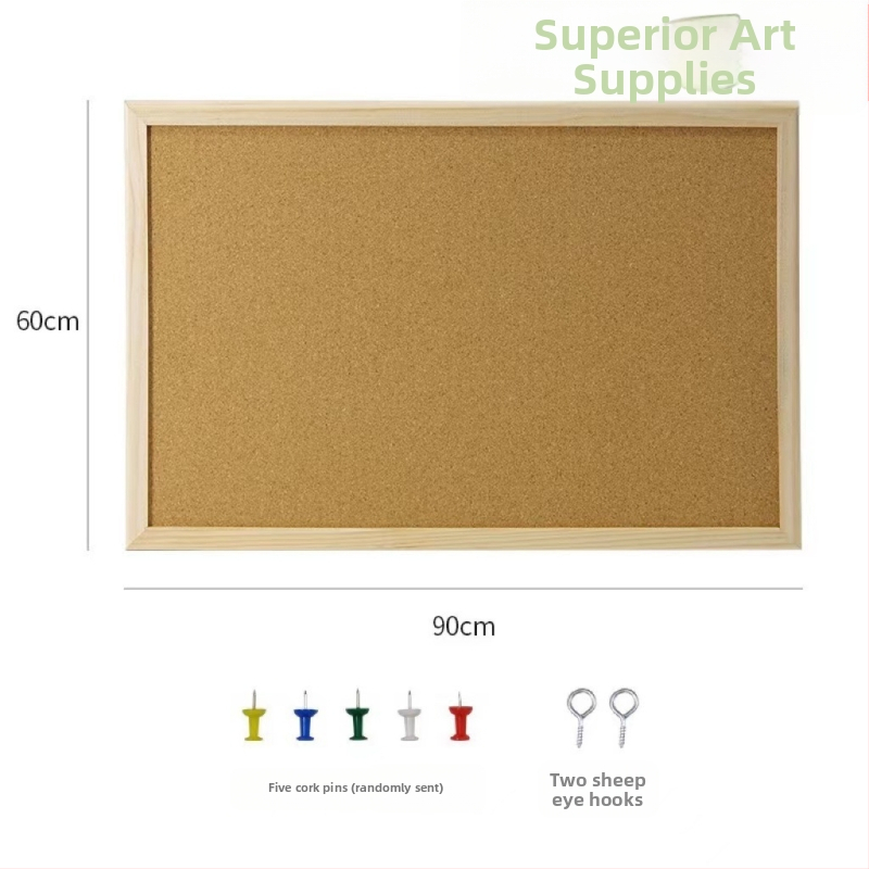 Korková doska na fotky – jednostranná visiaca tabuľa na správy, drevená, moderný minimalistický štýl