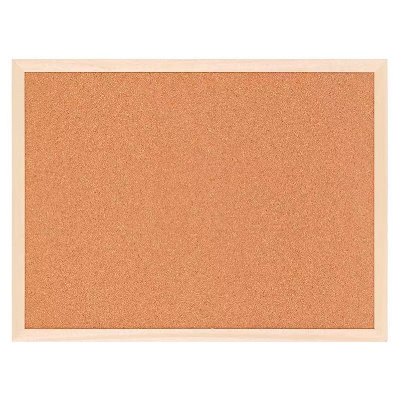 Egyrészes felakasztható parafatábla fa kerettel – fotók és üzenetek az irodába — karikatúra stílus