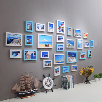 Jingyu 27-okvira zidna foto galerija, moderni minimalistički stil, ručna izrada, pravokutni okvir