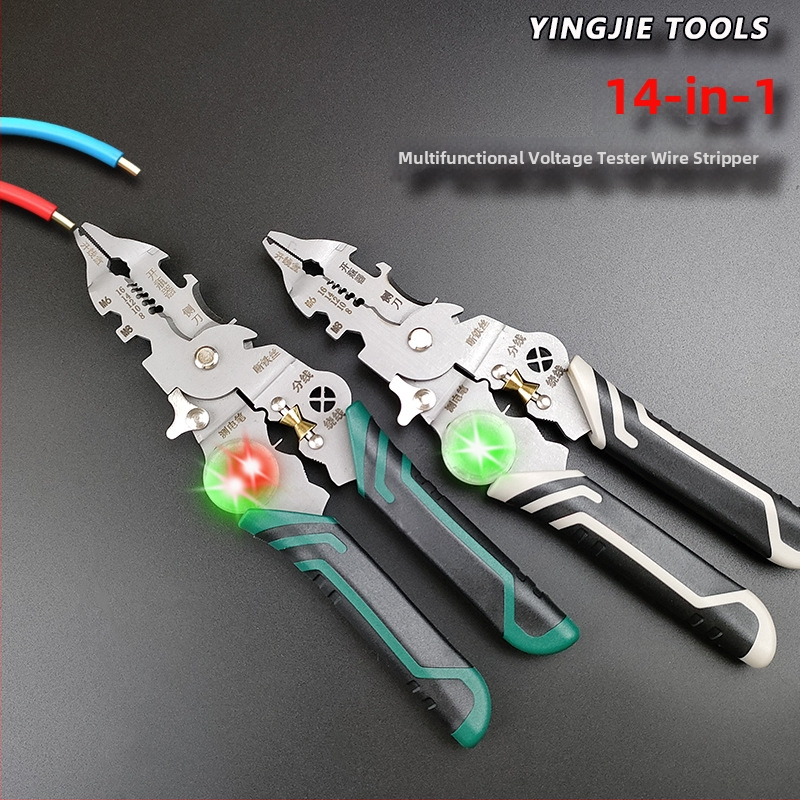 Kliešte na odizolovanie káblov s testerom napätia, rovná hlava, 0,17 kg, Hero