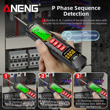 ANENG tip-pera mjerni uređaj s zaštitom od izgaranja, digitalna visoka preciznost, detekcija fazne sekvence, višenamjenski univerzalni mjerni uređaj