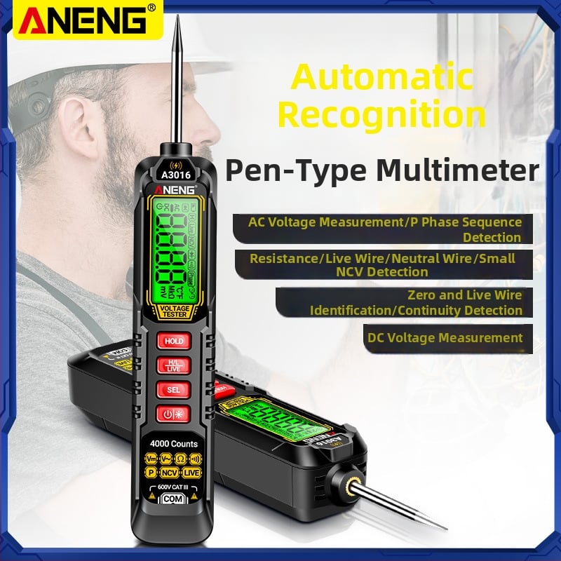 ANENG tip-pera mjerni uređaj s zaštitom od izgaranja, digitalna visoka preciznost, detekcija fazne sekvence, višenamjenski univerzalni mjerni uređaj