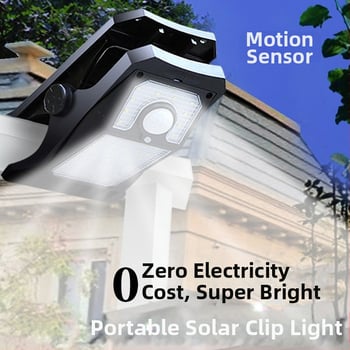 Solarna vanjska zidna svjetiljka s senzorom pokreta — model JZ-12; solarna energija; IP66 zaštita; 1W snaga
