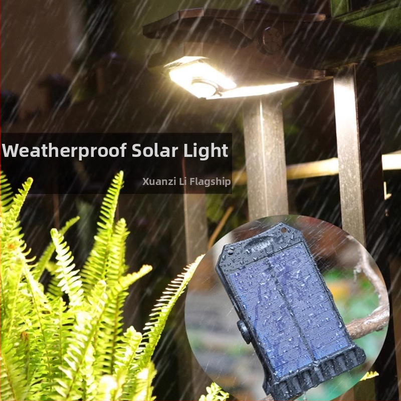 Solarna vanjska zidna svjetiljka s senzorom pokreta — model JZ-12; solarna energija; IP66 zaštita; 1W snaga