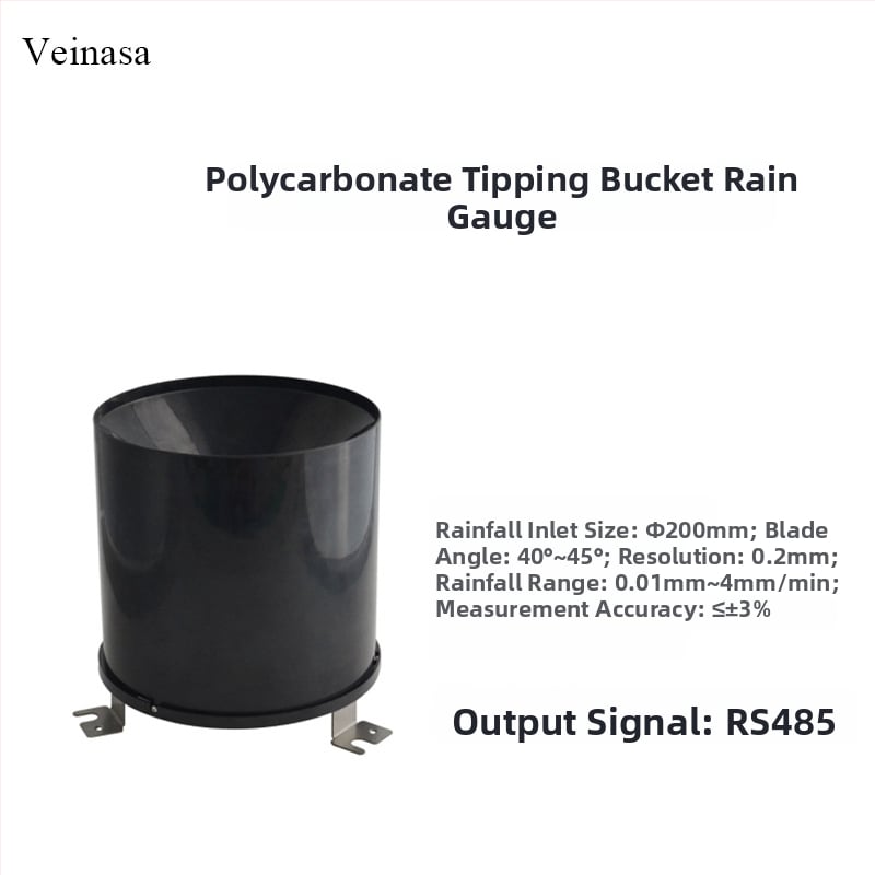 Veinasa XS-RS01O uređaj za praćenje oborina s RS485 sučeljem, tip kišomjera s nagibom, kapacitet 200 mm, raspon temperatura -40 °C do 80 °C