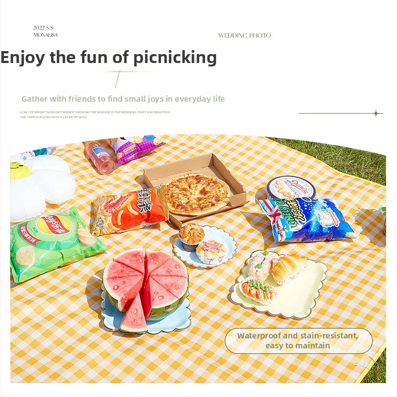 Oxford látky pikniková podložka, odolná voči vlhkosti, PVC podšívka, vonkajšie použitie na kempovanie a pláž, prenášateľná trávnatá podložka, moderný jednoduchý štýl