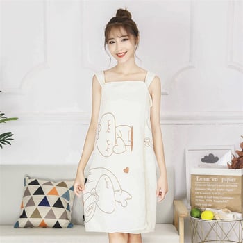 Γυναικεία ρόμπα μπάνιου με ιμάντες, πετσέτα για σπα/σαουνα, παχύτερο μαλακό ύφασμα από πολυεστερικές μικροϊνες, ανθεκτικό στις ίνες