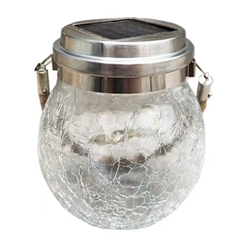 Viseća solarna lampa za krajolik s LED, IP65, za vanjsku baštu i dvorište, od napuklog stakla