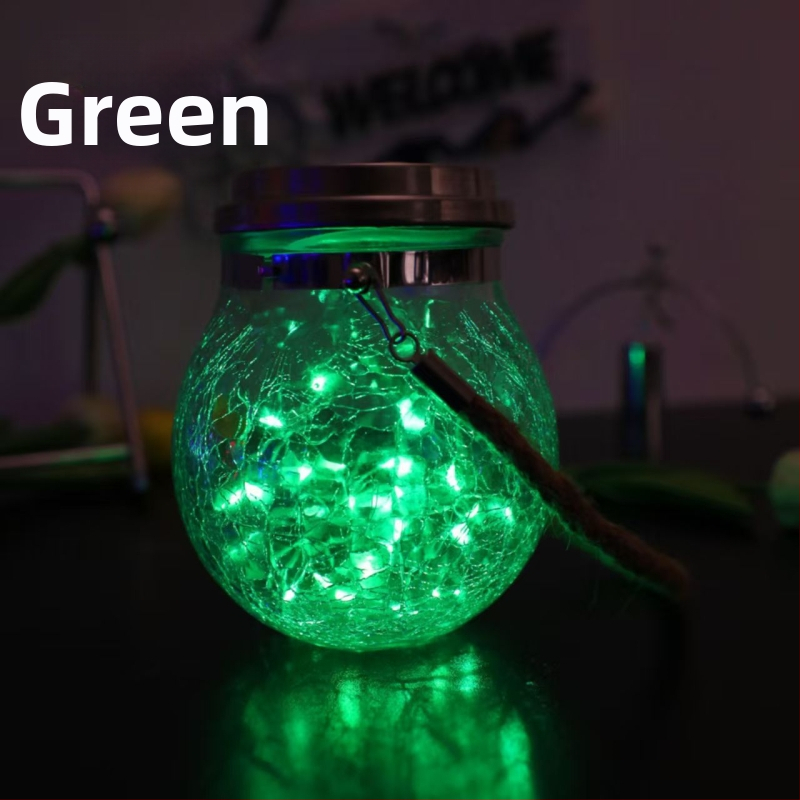 Viseća solarna lampa za krajolik s LED, IP65, za vanjsku baštu i dvorište, od napuklog stakla