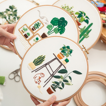 DIY komplet za početnike iz šivanja — europski stil kućne dekoracije, 3D izšivanje na tkanini s motivom životinje