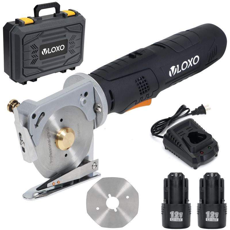 VLOXO električne škare za tkanine, s litijskom baterijom, 12V, pogodne za kožu, karton, tkaninu i tepihe