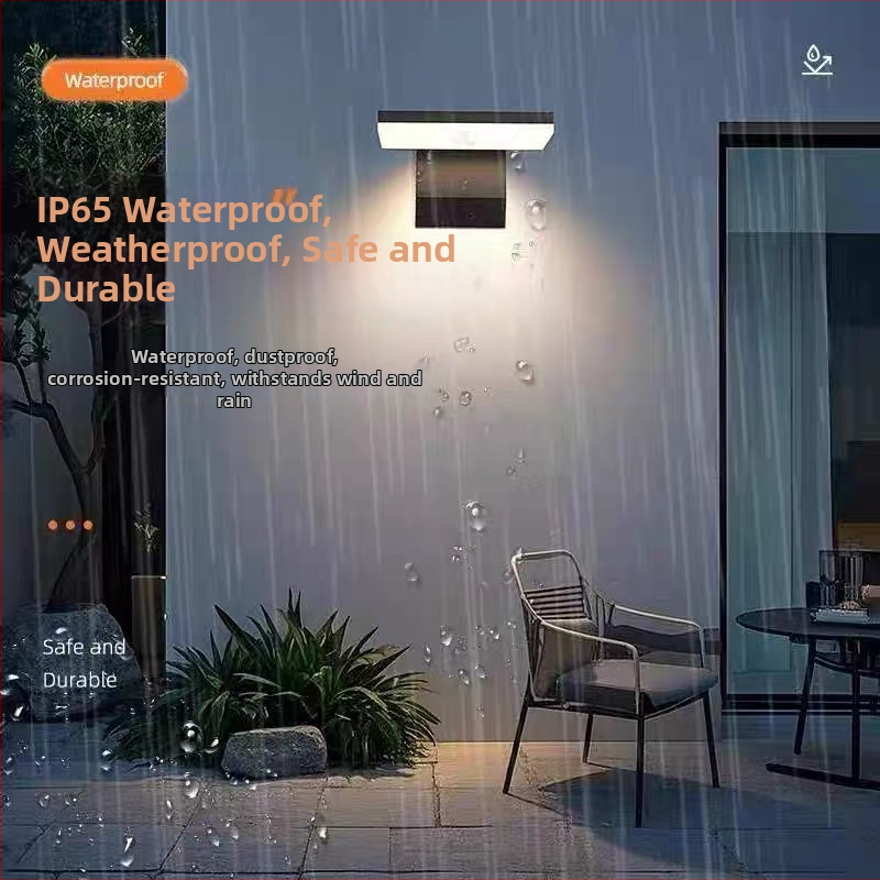 Externá vodotesná senzorová stenová lampa pre vily, dvory a záhrady - skladateľná a otáčavá, 220V, 36 LED, 990 lm, IP65, 3000-6500K