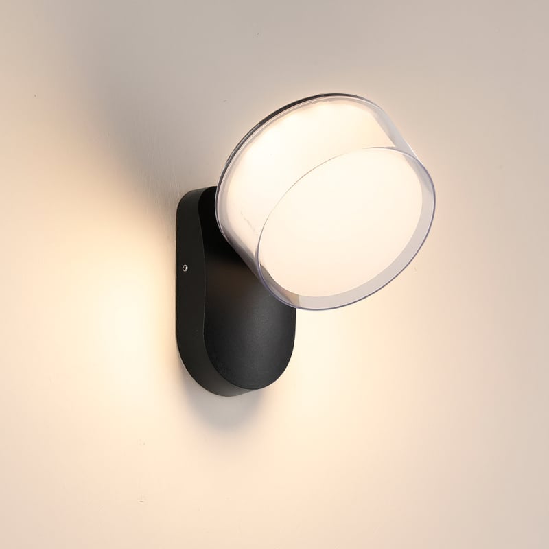 LED водоустойчива външна стенна лампа със сензор, алуминиев корпус (220V, 120 lm, 3000K, 60°, IP54)