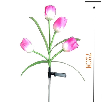 Vanjska vodootporna solarna rasvjeta u obliku biljke, model YD-007; materijal: nehrđajući čelik + PC cijev + ABS plastika; trajanje osvjetljenja: 6–12 sati