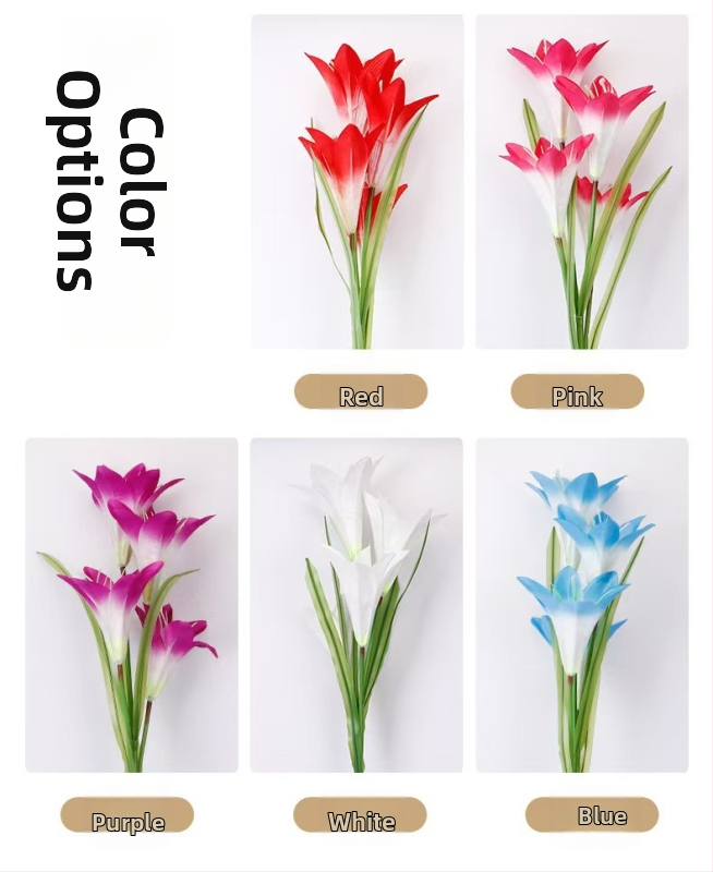 Vonkajšia vodotesná solárna lampa do krajiny v tvare rastliny, model YD-007; materiál: nerezová oceľ + PC trubka + ABS plast; trvanie osvetlenia: 6–12 hodín