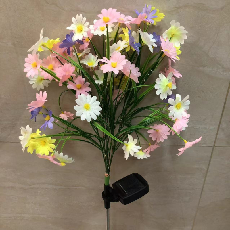 Vanjska vodootporna solarna rasvjeta u obliku biljke, model YD-007; materijal: nehrđajući čelik + PC cijev + ABS plastika; trajanje osvjetljenja: 6–12 sati