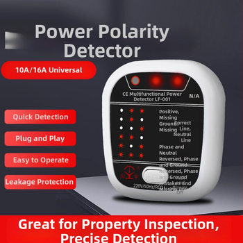 Fázový detektor a tester zásuvky Kawashu LF-001 (Fázový detektor; Tester zásuvky; Polarita; Úniky; Uzemnenie)