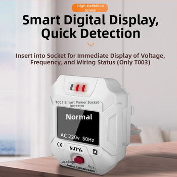 Fázový detektor a tester zásuvky Kawashu LF-001 (Fázový detektor; Tester zásuvky; Polarita; Úniky; Uzemnenie)