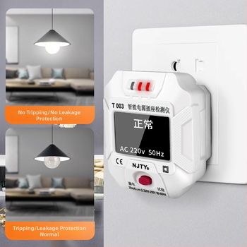 Fázový detektor a tester zásuvky Kawashu LF-001 (Fázový detektor; Tester zásuvky; Polarita; Úniky; Uzemnenie)