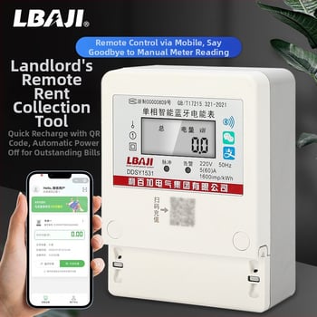 Contor inteligent monofazat Bluetooth pentru curent, cu conectivitate 4G și plată prin scanare QR de pe mobil, pentru locuințe închiriate