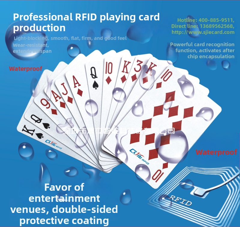 RFID EV1 / ICODE SLIX NFC poker karta tag – PVC, 8k pamäť, HF, dosah 3–25 cm, 100000 cyklov čítania/zápisu