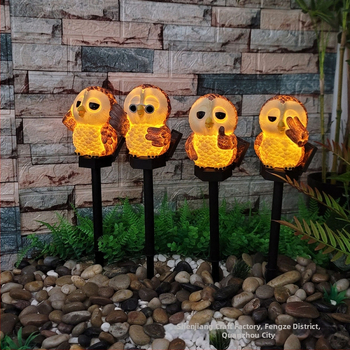 Solarna lampica za travnjak u obliku sove – zemna ugrađena, smola, IP44, 0,1 W, 6–12 sati rada