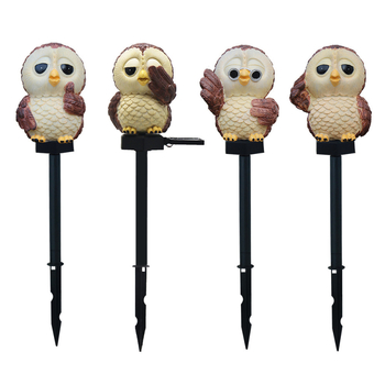 Solarna lampica za travnjak u obliku sove – zemna ugrađena, smola, IP44, 0,1 W, 6–12 sati rada