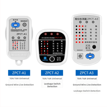 Aljzat detektáló készülék fázis- és áramdetektorral, elektromos tesztes aljzat, 10A–16A, általános célú